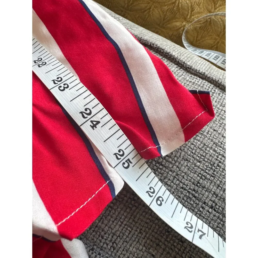 Modcloth x Collectif Ornella Yacht Striped A-Line Red White Sz 2 XXS NWT